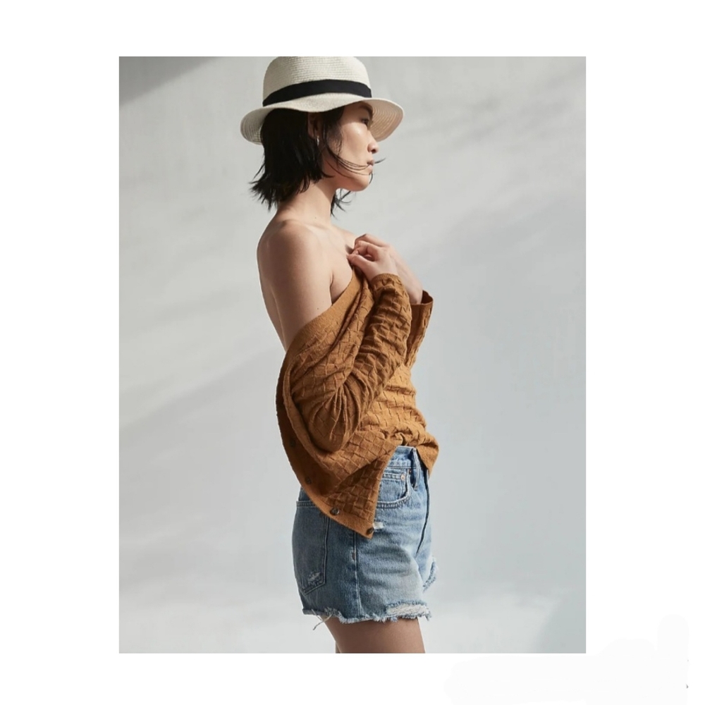 Madewell Relaxed High Rise Cut Off Denim Shorts Size 25 Raw Edge Hem